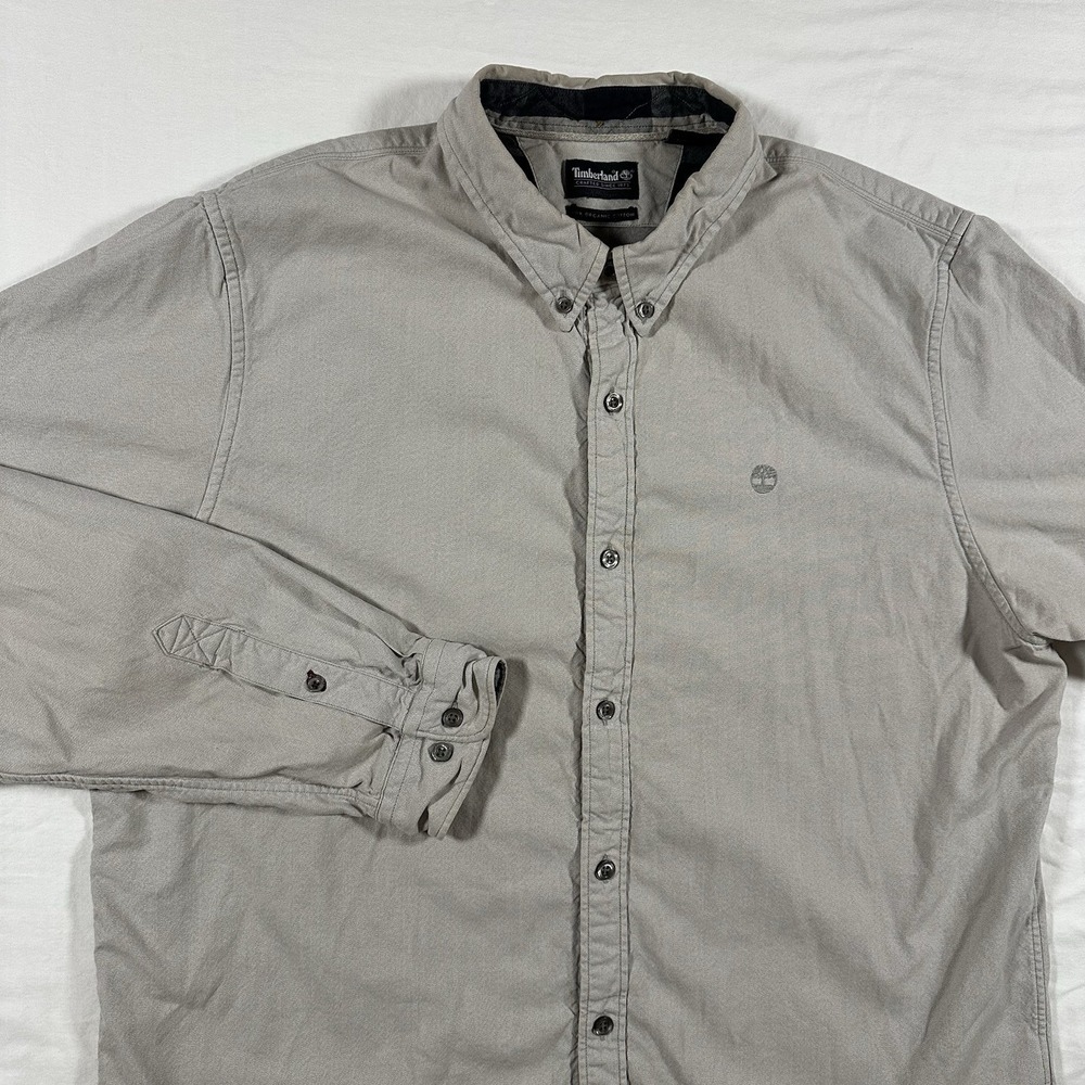 Timberland Men's Lightweight Solid Organic Cotton Twill Button Down‎ Shirt 2XL